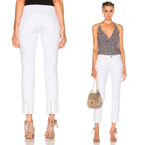 AMO White Bow Straight Leg Jeans - Picture 3 of 8